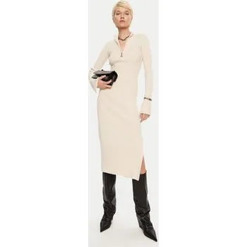 Dámské šaty Patrizia Pepe Úpletové šaty 2A2848 K214 Écru Regular Fit II