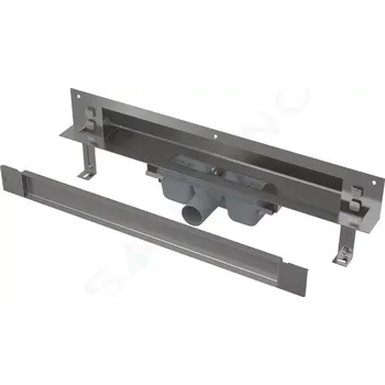 Odvodňovací žlab Alcadrain Odtokový systém Spa 75 cm, pro zabudování do stěny, kryt pro vložení obkladu, nerez, APZ5-TWIN-750