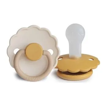 dudlíky DVOJBALENIE CUMLÍKOV FRIGG DAISY CHAMOMILE/ HONEY GOLD, +6M, SILIKÓN