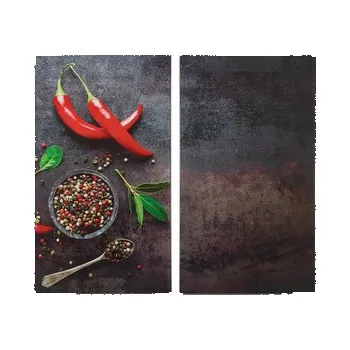 Kuchyňský nůž ZELLER Skleněná řezací deska 2ks motiv chilli 30x52cm