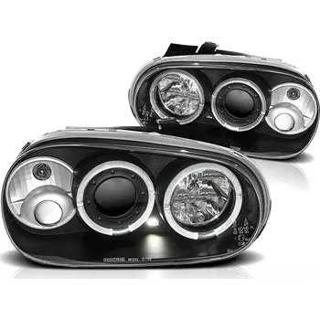 Přední světlomet Tuning Tec Přední světla VW GOLF 4 09.97-09.03 ANGEL EYES černé, s mlhovkami