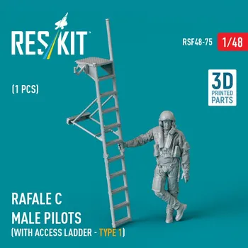 Plastikový model 1/48 Rafale C male pilot w/ access ladder type 1
