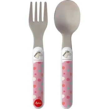Příbor Melamin baby příbor-kov HOPPE DOT kůň (vidlička a lžíce) (14 cm) sigikid