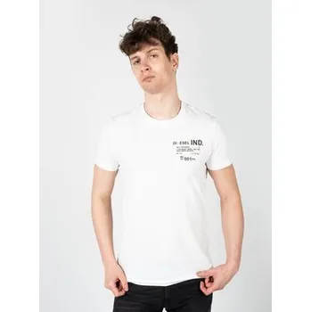 Pánské tričko Diesel T-Shirt A00827-0HAYU-100 Bílá Regular Fit S