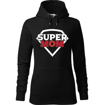Dámská mikina DOBRÝ TRIKO Dámská mikina s potiskem Super mom Velikost dámské mikiny: S, Barva: Černá