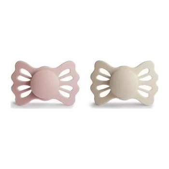 DVOJBALENIE SYMETRICKÝCH CUMLÍKOV FRIGG LUCKY CREAM/ BLUSH, 6-18M, SILIKÓN