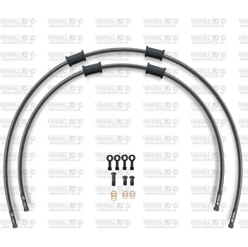 Race hadice přední brzdy sada venhill powerhoseplus duc-10003fb-cb (2 hadice v sadě) karbonové hadice, černé koncovky