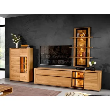 Komoda Dubový nábytek do obývacího pokoje včetně osvětlení LUNA