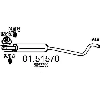 Auto-moto Střední tlumič výfuku MTS 01.51570