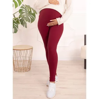 Zateplené těhotenské legíny – bordo, bavlna Velikost: XL