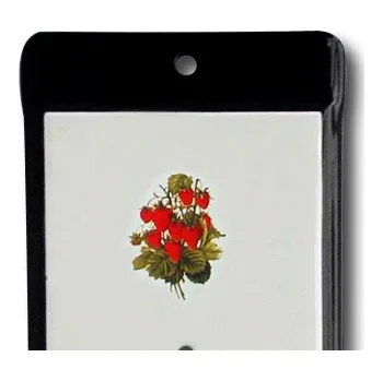 Domácí teploměr Venkovní smaltovaný teploměr, Černobílý, Motiv Jahody, 500x95mm