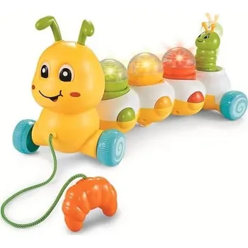 Hračka pro nejmenší Interaktivní tahací housenka BV0374 žlutá