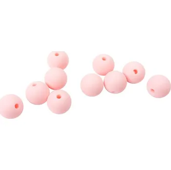 Dětské navlékací korálky Natana silikonové korálky baby růžová 9 mm 10 kusů