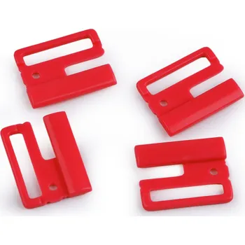 Plavkové zapínání šíře 25 mm plastové, malé, 9 červená