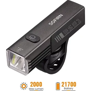 Svítilna Nabíjecí cyklo svítilna Sofirn BS01, 2000 lumenů, s akumulátorem (univerzální cyklistická svítilna s pokročilými inteligentními funkcemi)