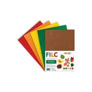 Set školních potřeb Filc dekoracyjny forest 5 kolorów HAPPY COLOR