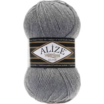Příze Alize Superlana klasik 21 šedá melange