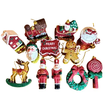 Vánoční ozdoba Sada vánočních ozdob na stromeček 12ks 14x6,5x5cm