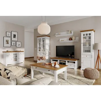 Obývací stěna Obývací sestava LUNO 2 bílá/dub