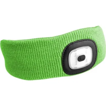 SIXTOL Čelenka s čelovkou 180lm, nabíjecí, USB, uni velikost, bavlna/PE, fluorescentní zelená, 5024