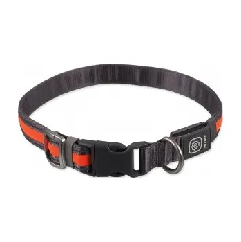 Obojek pro psa Obojek Dog Fantasy USB LED nylonový svítící oranžový 45-65cm