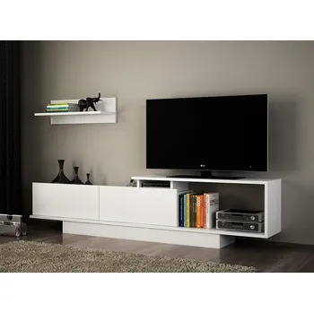 Televizní stolek Televizní stolek ARMAS 180 cm, lamino matná bílá
