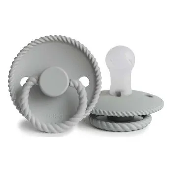 dudlíky CUMLÍK FRIGG ROPE SILVER GRAY, 0-6M, SILIKÓN