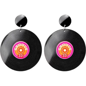 Karnevalový doplněk Widmann s.r.l. Náušnice gramodesky - 80 léta