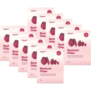 Vilgain Chipsy z červené řepy – 10× 30 g