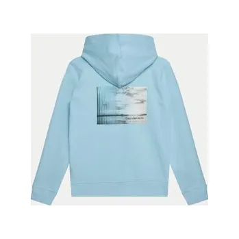 Pánská mikina Calvin Klein Jeans Mikina IB0IB02383 Světle modrá Regular Fit 8Y