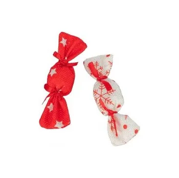 Hračka pro kočku Xmas Candy - bonbón 11 cm, šustící hračka pro kočky, 2ks