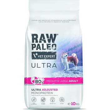 Krmivo pro psa RAW PALEO ULTRA PORK MEDIUM&LARGE ADULT - suché granule s vepřovým masem pro dospělé psy středních a velkých plemen Balení.: 10 kg