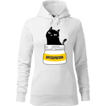 Dámská mikina DOBRÝ TRIKO Dámská mikina s potiskem ANTIDEPRESIVA Velikost dámské mikiny: 2XL, Barva: Bílá