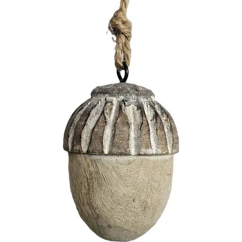 Vánoční ozdoba Dřevěná závěsná ozdoba žalud Acorn - Ø 5 * 7cm
