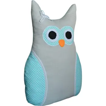 Dekorativní polštářek Šatoli.cz Dekorační polštářek Sova šedá/tyrkysová