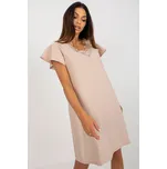 RUE PARIS Béžové šaty s krajkou Velikost: S