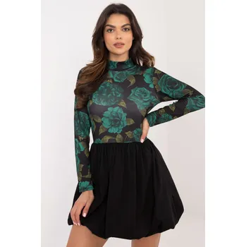 Dámské šaty ItModa Šaty černo-zelené Velikost: UNI