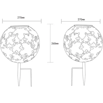 Venkovní osvětlení Globo LED solární světlo 36749S koule Ø 27 cm, stříbrná, zemní hrot stříbro 1 x 0,06 W LED - Doprava zdarma