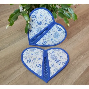 Chňapka Šatoli.cz Kuchyňská chňapka srdíčko Ptáčci sada 2 ks