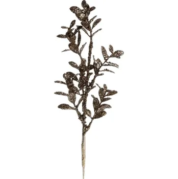 umělá květina Champagne dekorace větvička listy Fleur s glitry - 10*31 cm
