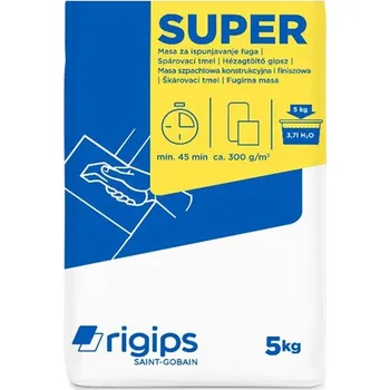 Tmel Rigips SUPER spárovací tmel na sádrokarton 5 kg Šedobílá