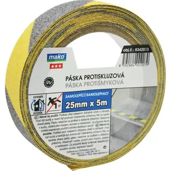 Lepicí páska Mako Páska 25mm/5m černožlutý protiskluzová 8342013