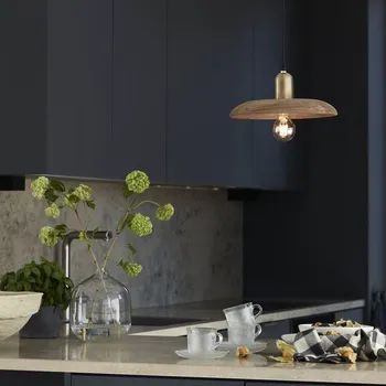 Lampička PR Home Závěsné svítidlo Bliss, dřevo, hnědá, Ø 28 cm, zástrčka 1 x 25 W - Doprava zdarma