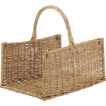 Koš na dřevo z hnědého proutí