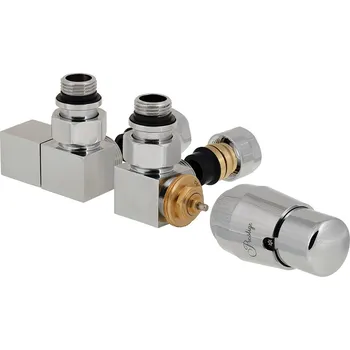Hlavice pro radiátor Hydronix základní připojovací sada SQUARE ventilů termostatická, středová, rohová Barva připojovací sady: Lesklý chrom, Varianta: Pravá, Spojka připojovací sady: Pex-Al-Pex 16x2mm