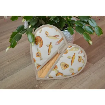 Chňapka Šatoli.cz Kuchyňská chňapka srdíčko Pečení na béžové