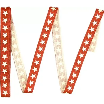 Stuha Vánoční stuha STAR LINE RED 10mm x 2m (5,-Kč/m) (Vánoční stužka tenká, bavlněná, jednostranný potisk)