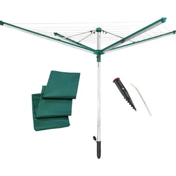 Sušák na prádlo Leifheit Linomatic 500 DeLuxe Cover Zahradní sušák na prádlo s obalem + Ukotvovací držák LEIFHEIT set 82007+8