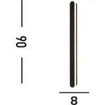 Searchlight Venkovní nástěnné svítidlo Bordo LED, výška 90 cm, černá barva, hliník černá, bílá LED 18 W celkem - Doprava zdarma