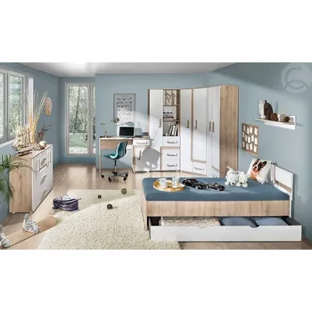 Dětský pokoj Dětský pokoj ORAKI, dub jasný/bílá + vyzvednutí ZDARMA